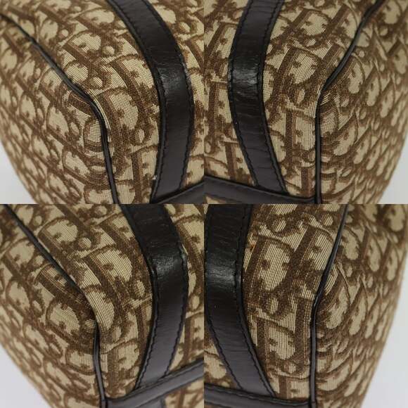 DIOR Trotter Canvas Boston Bag Brown Gold - Picture 10 of 12